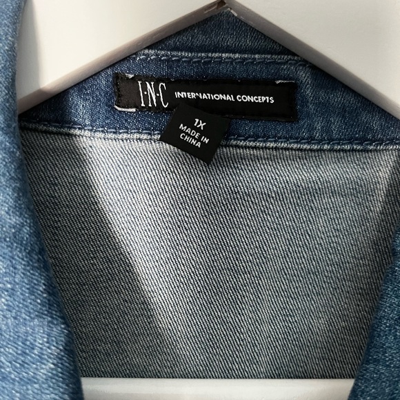 INC Rhinestone Jean Jacket - Picture 4 of 9